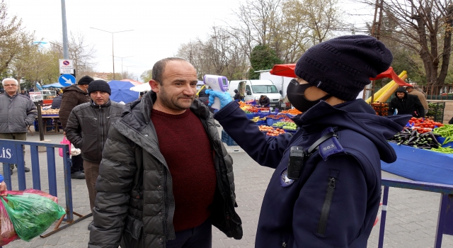 Vatandaşlar pazara ateşleri ölçülerek alınmaya başlandı