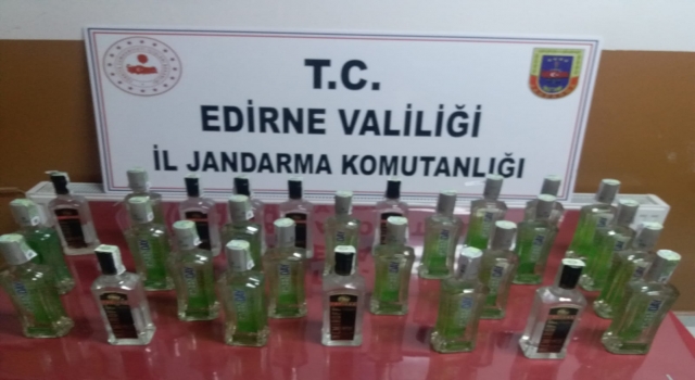 Edirne’de 30 litre kaçak içki ele geçirildi