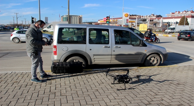 Edirne’de kırmızı ışık ihlali yapanlar ”drone”dan kaçamadı