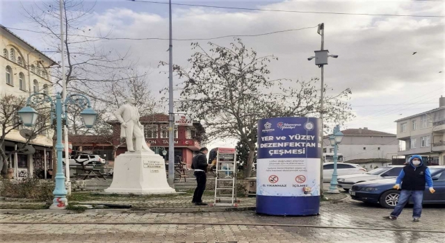 Tekirdağ’da dezenfektan çeşmelerinin kullanım alanı genişliyor