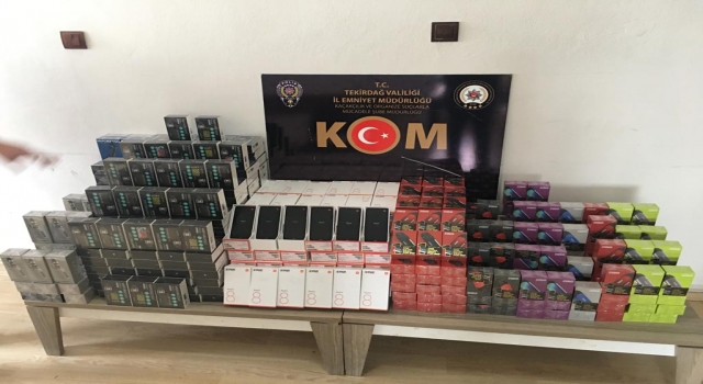 Tekirdağ’da gümrük kaçağı 108 cep telefonu ele geçirildi