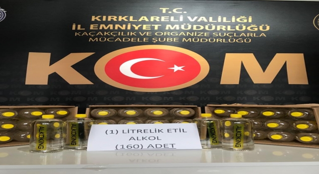 Kırklareli’nde midibüste 160 litre sahte içki ele geçirildi