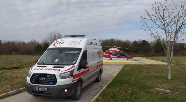 Edirne’deki bir hasta ambulans helikopterle İstanbul’a sevk edildi