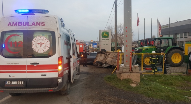 Tekirdağ’da park halindeki araca çarpan otomobilin sürücüsü öldü