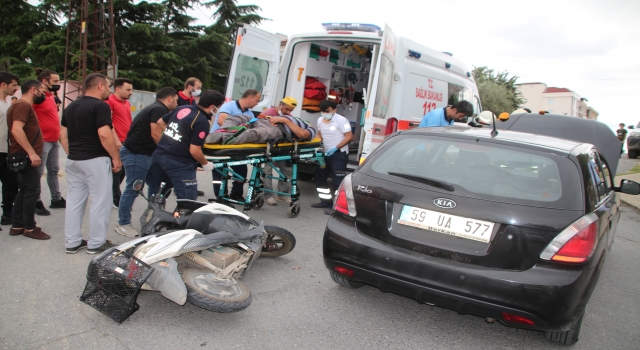 Tekirdağ’da otomobille elektrikli motosiklet çarpıştı: 1 yaralı