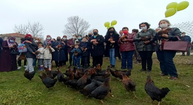 Edirne’de 350 kadın girişimciye, 36 bin 750 gezen tavuk dağıtıldı