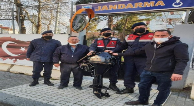 Tekirdağ’da çalınan tekne motoru bulunup sahibine teslim edildi