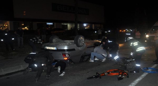 Tekirdağ’da otomobil takla attı; 6 yaralı