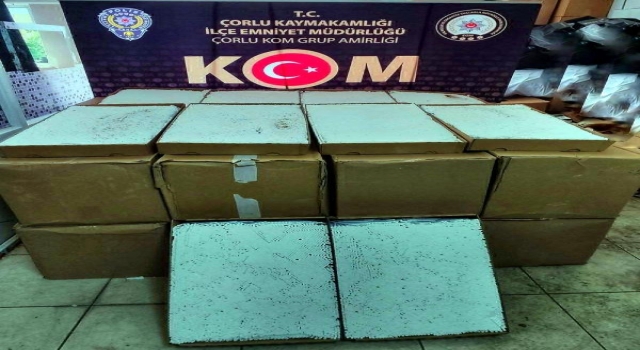 Çorlu’da 475 bin makaron ele geçirildi