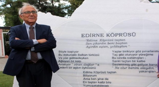 Edirne’de Ataol Behramoğlu’nun şiirine kitabe açıldı