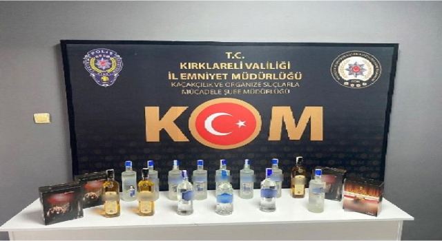 Kırklareli’de 26 litre kaçak içki ele geçirildi