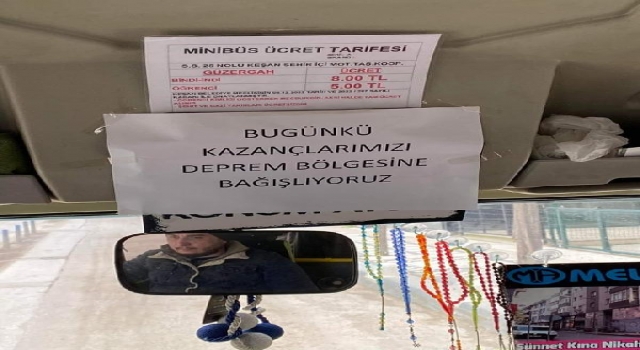 Keşan’da minibüsçüler 1 günlük gelirlerini depremzedelere bağışlayacak