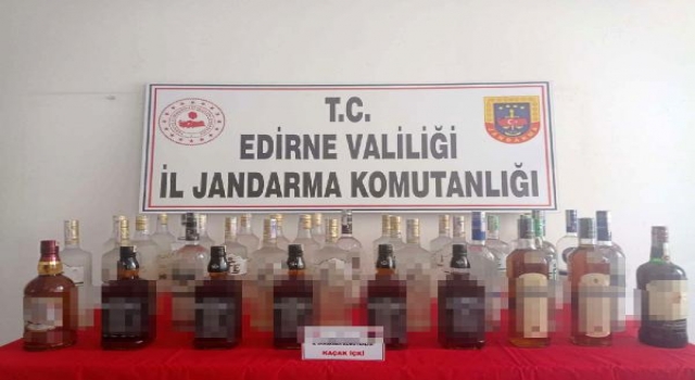 Edirne’de 39 şişe kaçak içki ele geçirildi