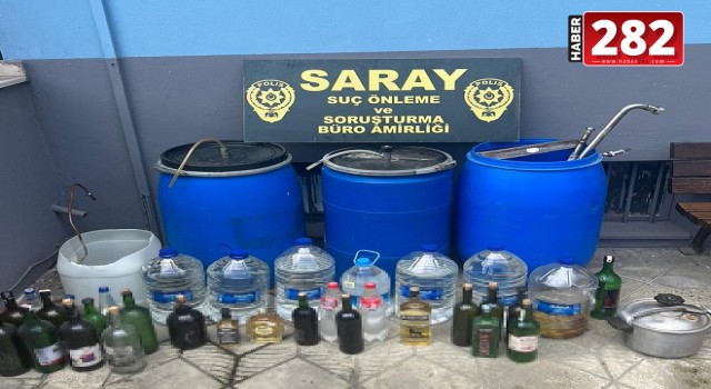 Tekirdağ'da 174 litre sahte içki ele geçirildi