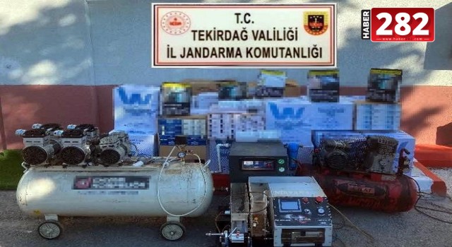 Tekirdağ'da kiralık iş yerinde kaçak sigara üretimi