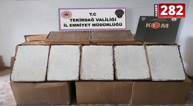 Çerkezköy'de 450 bin makaron ele geçirildi