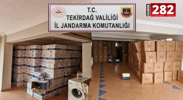 Tekirdağ'da, 3 ton tütün, 1 milyon 600 bin makaron ele geçirildi