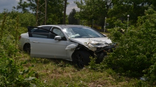 Keşan’da devrilen otomobildeki 2 kişi yaralandı