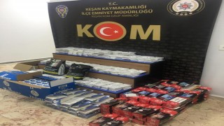 Keşan’da 53 bin doldurulmuş makaron ve 6 kilo kaçak tütün ele geçirildi