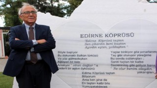 Edirne’de Ataol Behramoğlu’nun şiirine kitabe açıldı