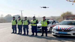 Tekirdağ’da jandarmadan dron destekli trafik uygulaması