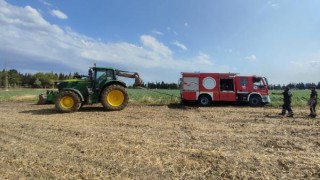 Tekirdağ’da yangına giden itfaiye aracı çamura saplandı