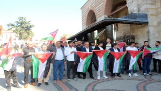 Edirne ve Keşan’da Cuma namazı çıkışı, İsrail protestosu