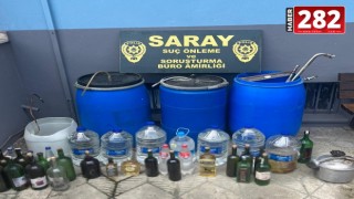 Tekirdağ'da 174 litre sahte içki ele geçirildi